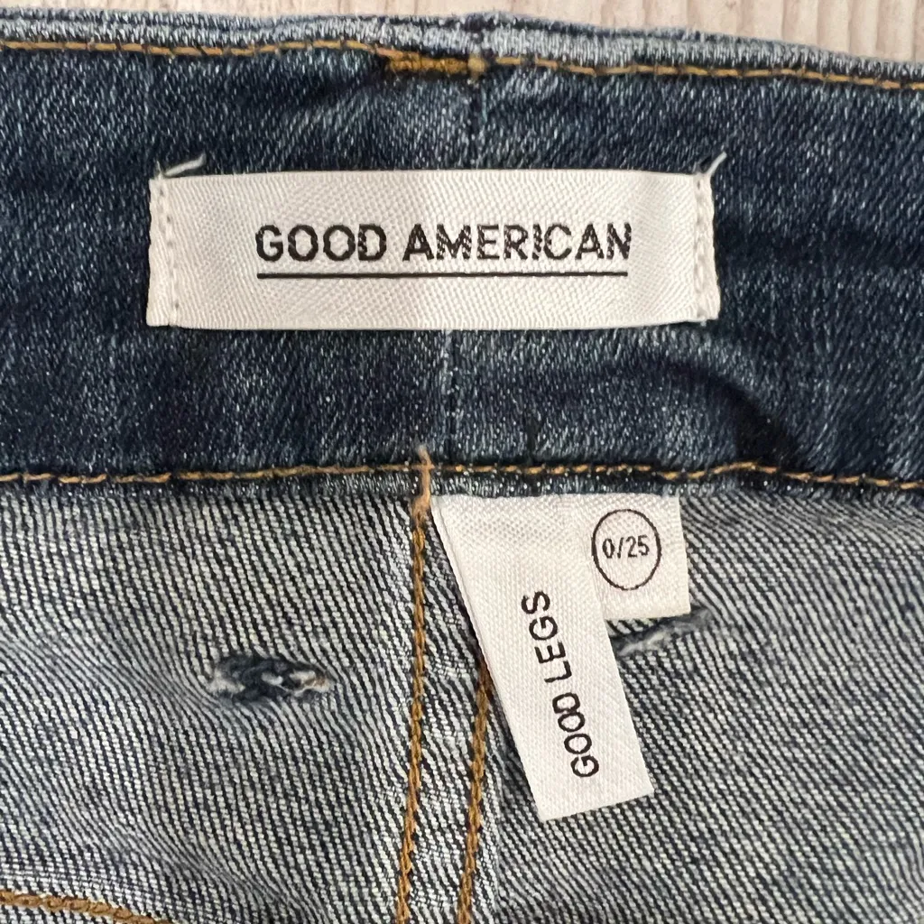 Good American Dark Blue Ankle Jeans - Image 2