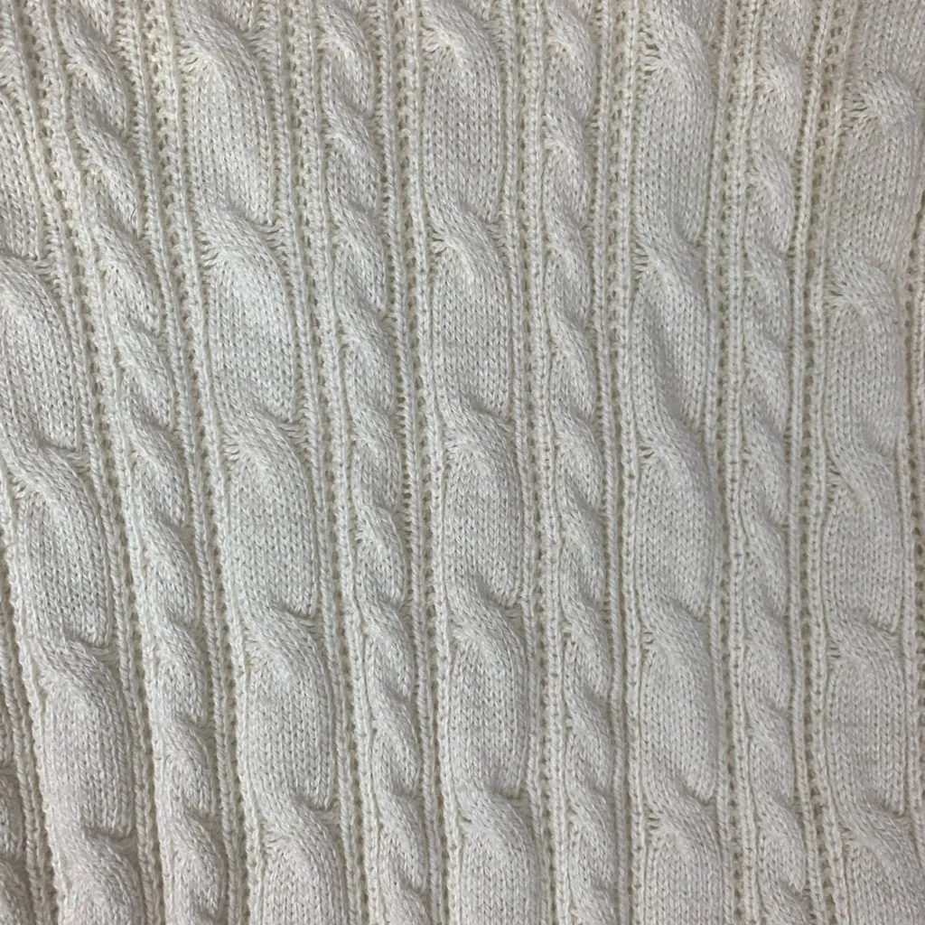 American Eagle Outfitters size medium y2k V-Neck Sweater long cream cable knit p - Image 10