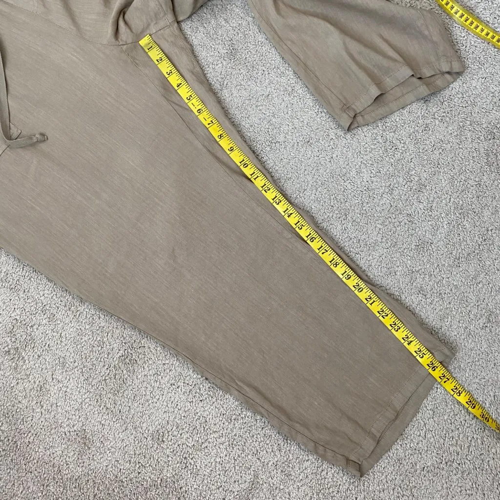 Kut‎ From The Kloth Rosalie Linen Blend Drawstring Ankle Pants Size 3X Khaki - Image 7