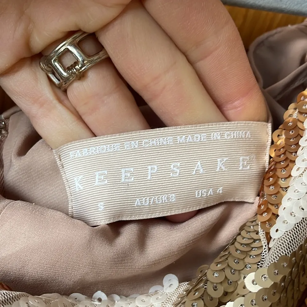 Keepsake the Label Sequin off the Shoulder Dress Gold Size 4 - Image 11