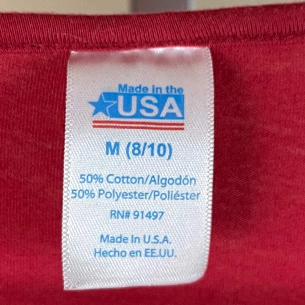 Vintage Star Spangled Granny Size Medium Fireworks 4th of July Patriotic Tank Red - Image 4