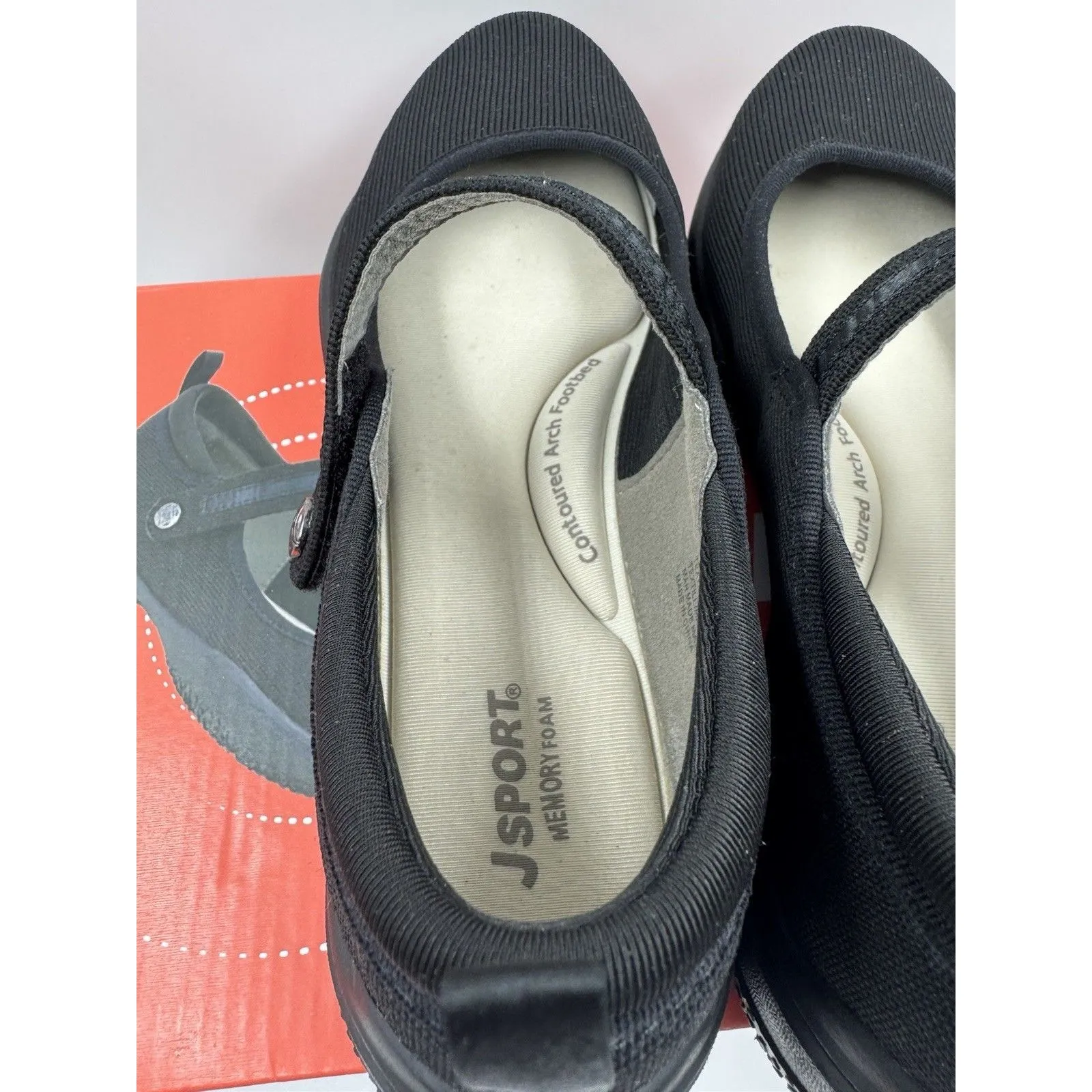 Jsport Womens Shoes Black Mary Jane Memory Foam Contoured Arch Lightweight 7.5 - Image 7