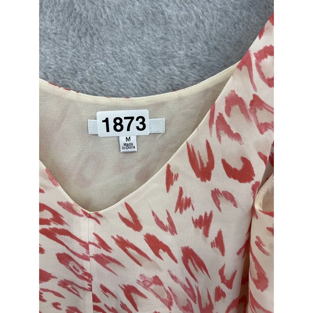 CAbi Women's Blouse Sleeveless Animal Print Size Medium Pink Lined - Image 4