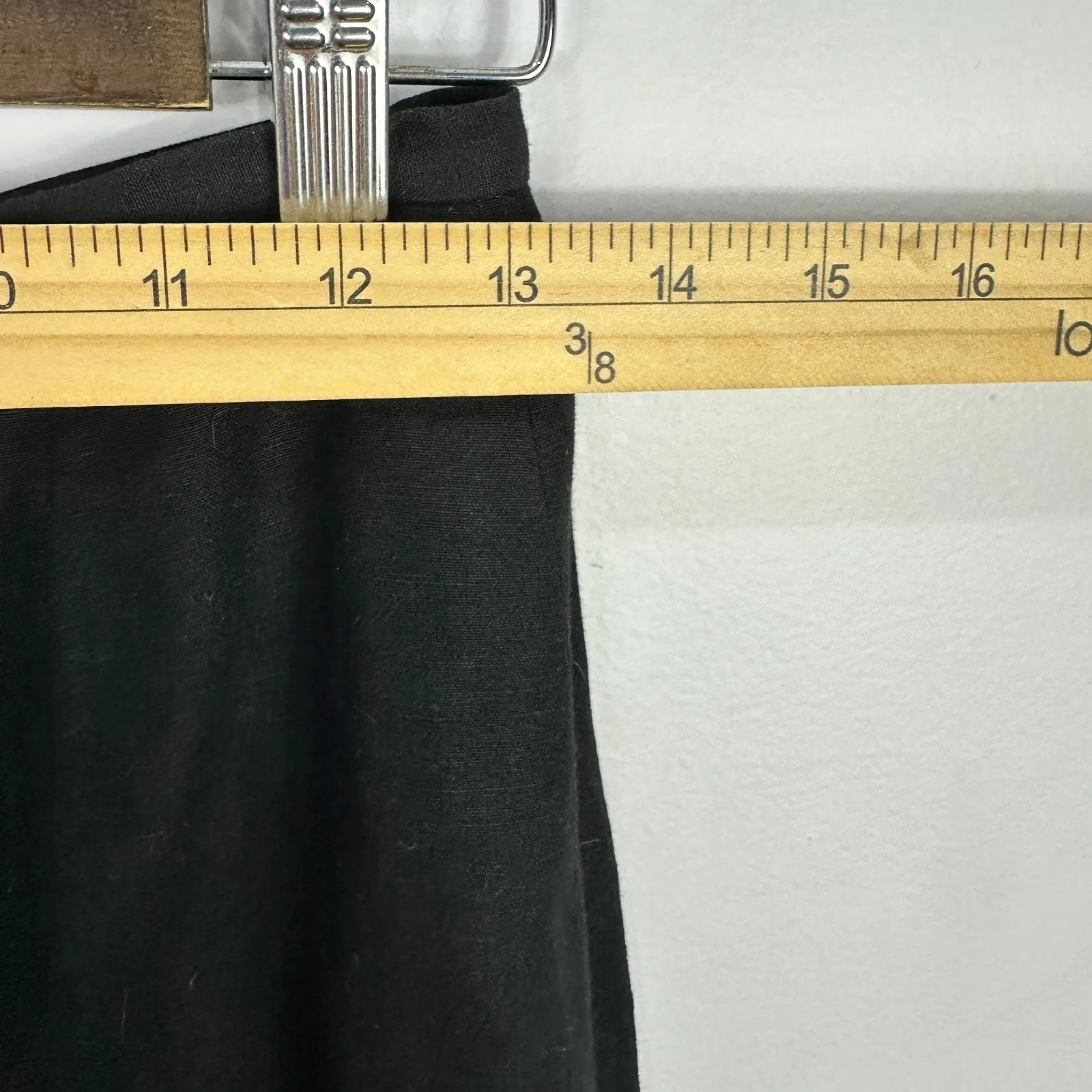 Valerie Stevens Linen Blend Skirt 4 Black Pencil Quiet Luxury Minimalist Career - Image 2