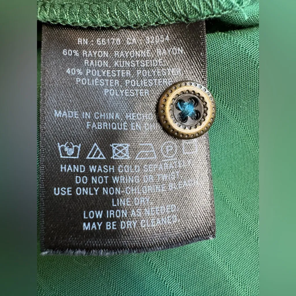 Anthropologie Maeve Avignon Buttondown Blouse Emerald Green Size XS - Image 10