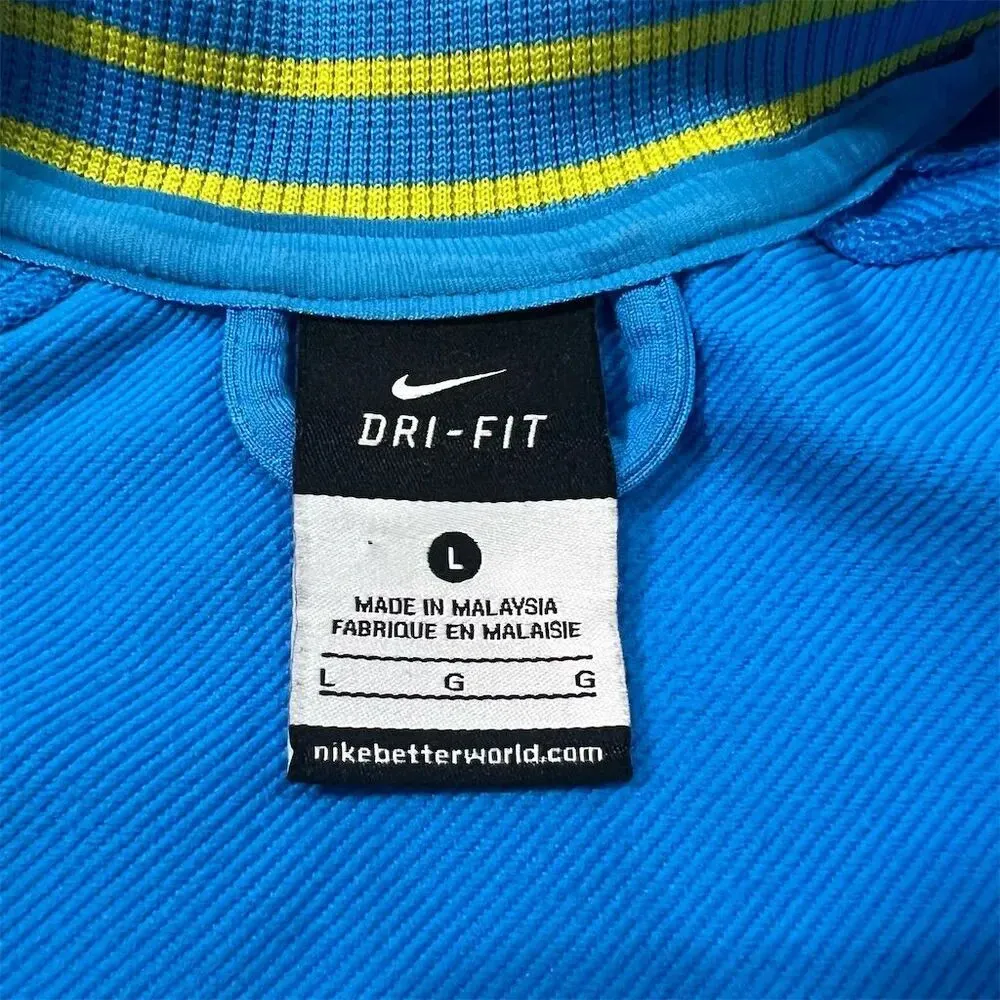 Nike Women's Dri-FIT Track Jacket Blue Size L Full Zip Post Y2K - Image 9