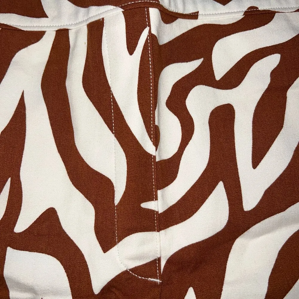 SPANX On The Go Brown Zebra Print Stretch Control Shorts Size XL - Image 6
