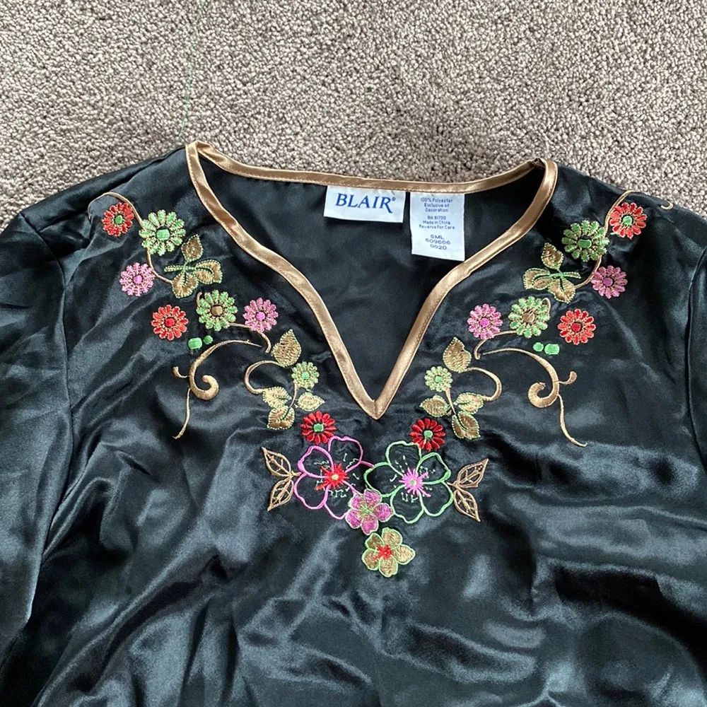 Blair Black Satin Nightgown SIZE S - Image 2