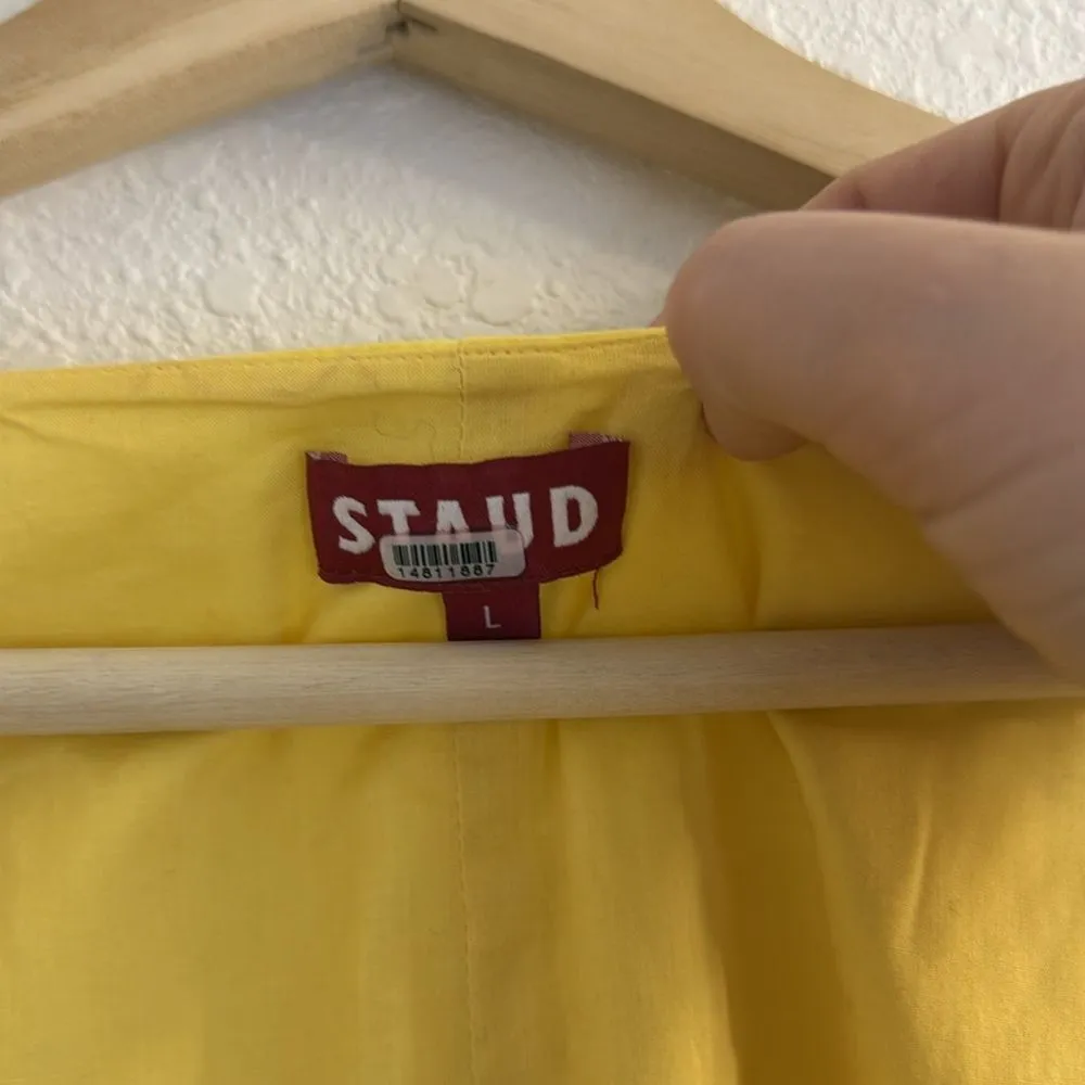 STAUD Sophie puff sleeve mini dress Yellow Size L - Image 7