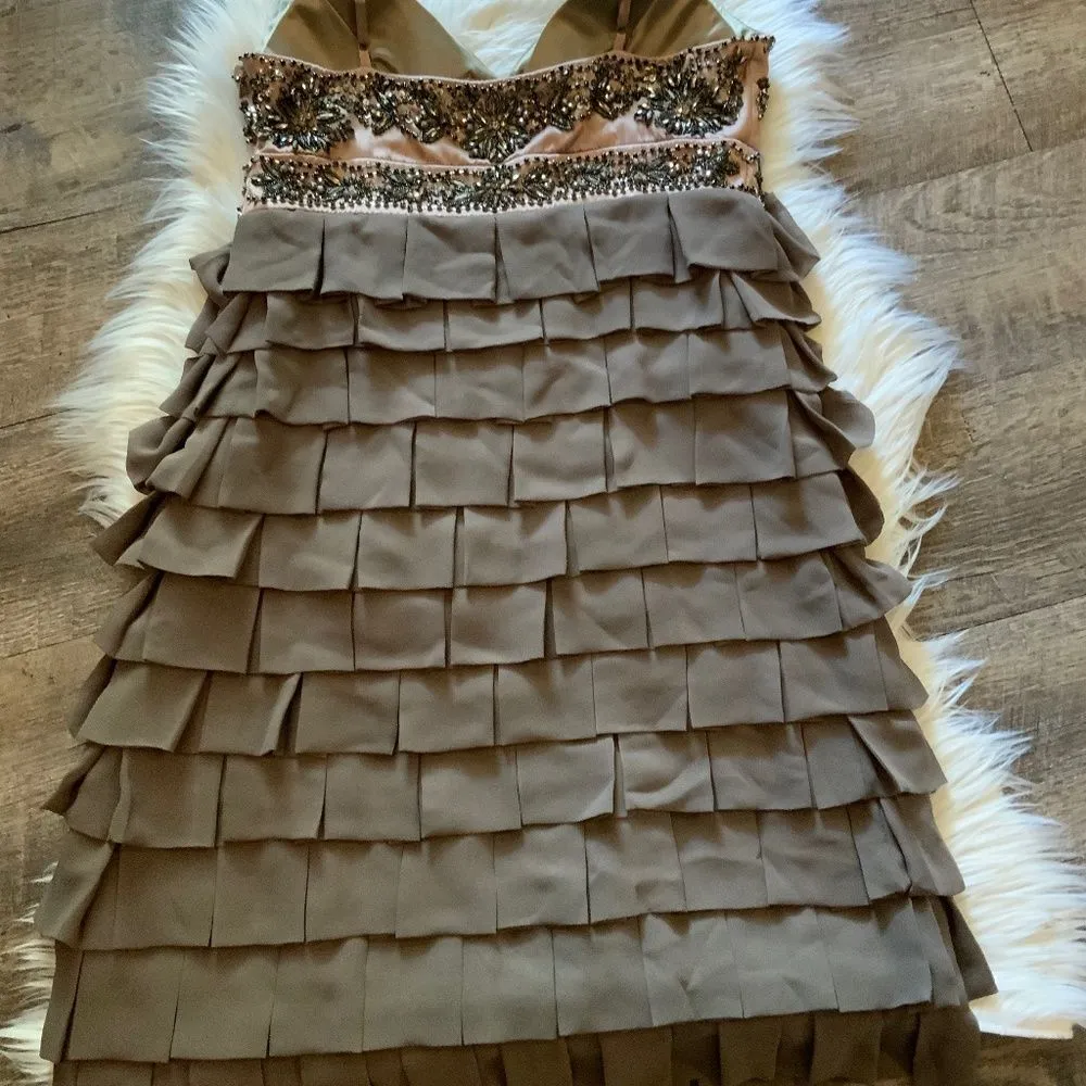 Sue Wong Nocturne Women’s 6 Beaded Ruffle Dress - Image 7