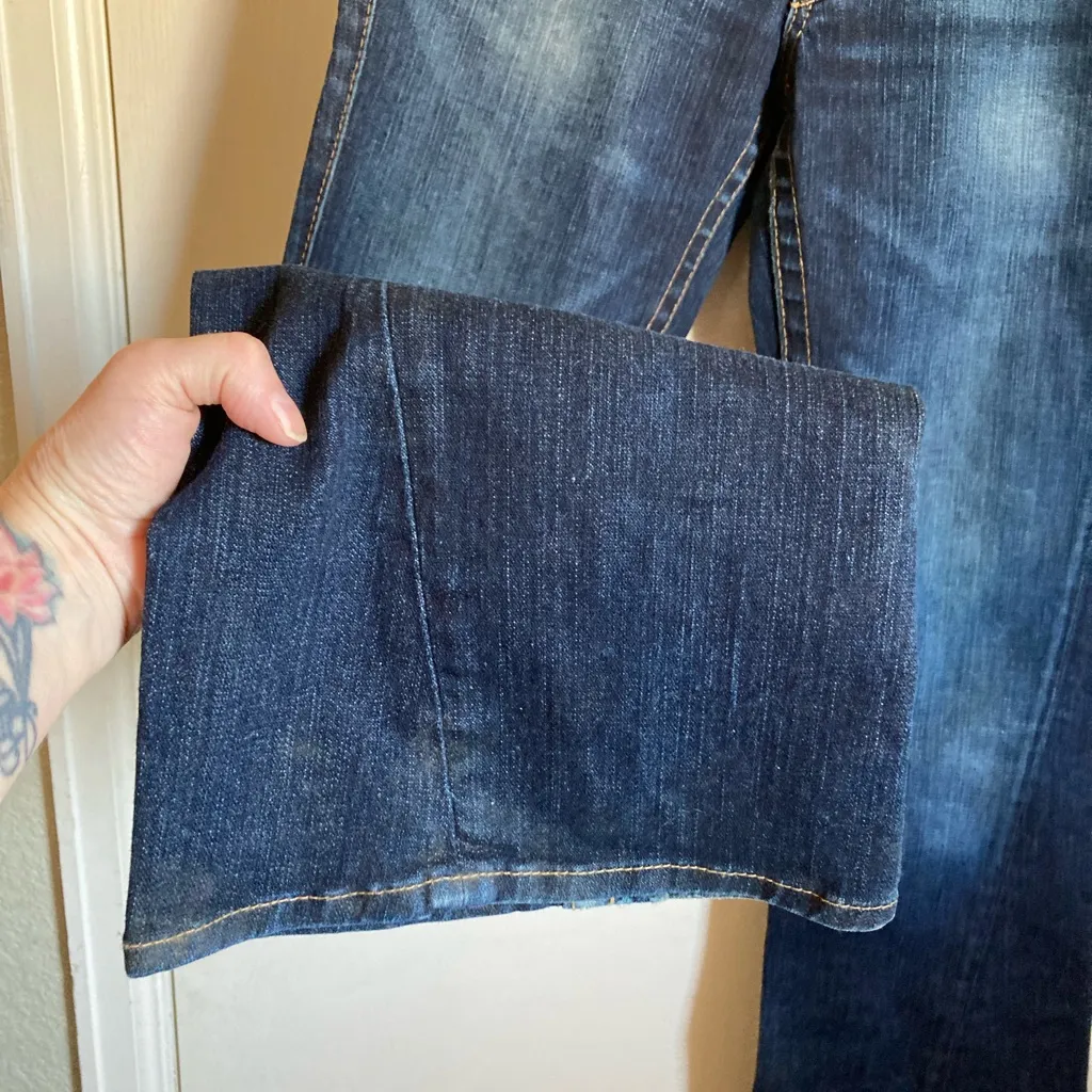 True Religion Dark Wash Joey Twisted Leg Flare Bell Bottom Denim Jean’s#Br - Image 11