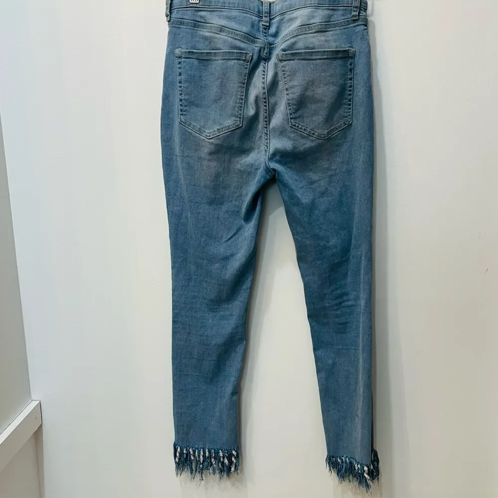 Free People Heights raw hem cropped skinny jeans distressed frayed size … - Image 6