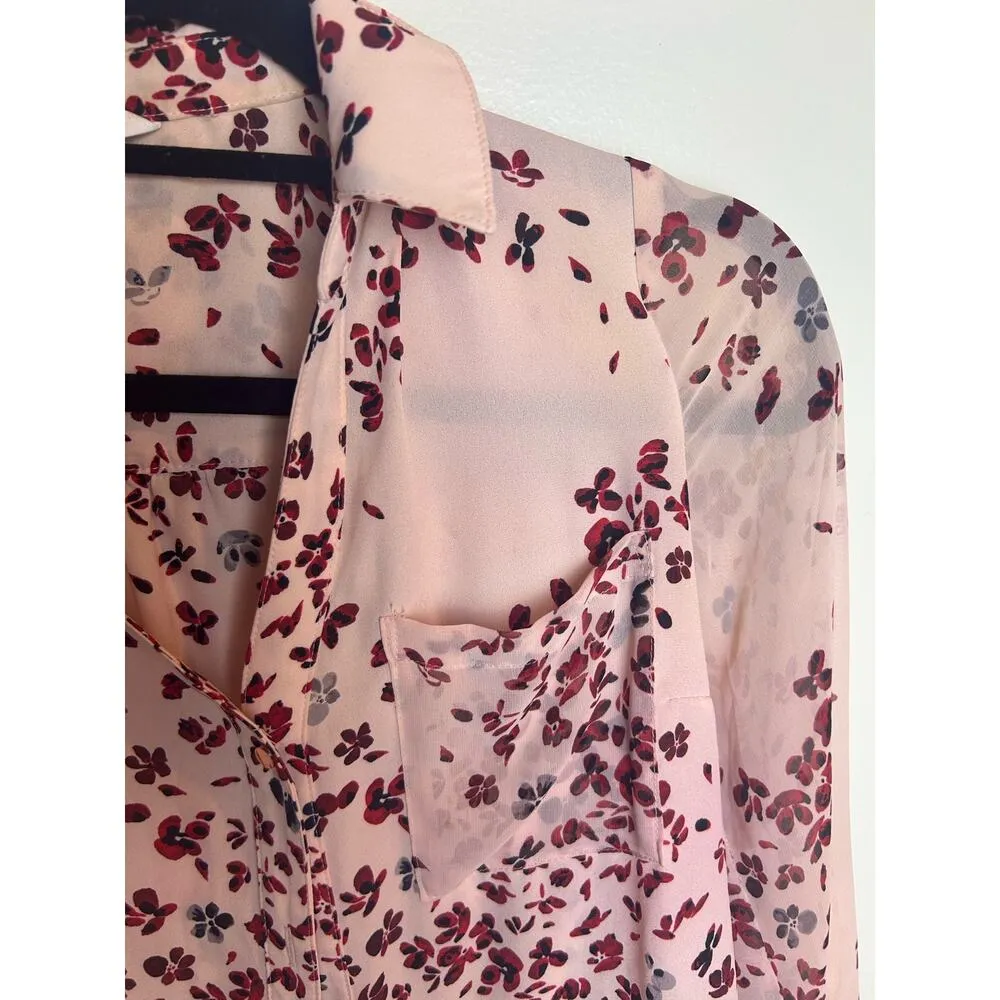 Candies Blouse Women Size Small Cherry Blossom Pink Cottage Core Boho - Image 4