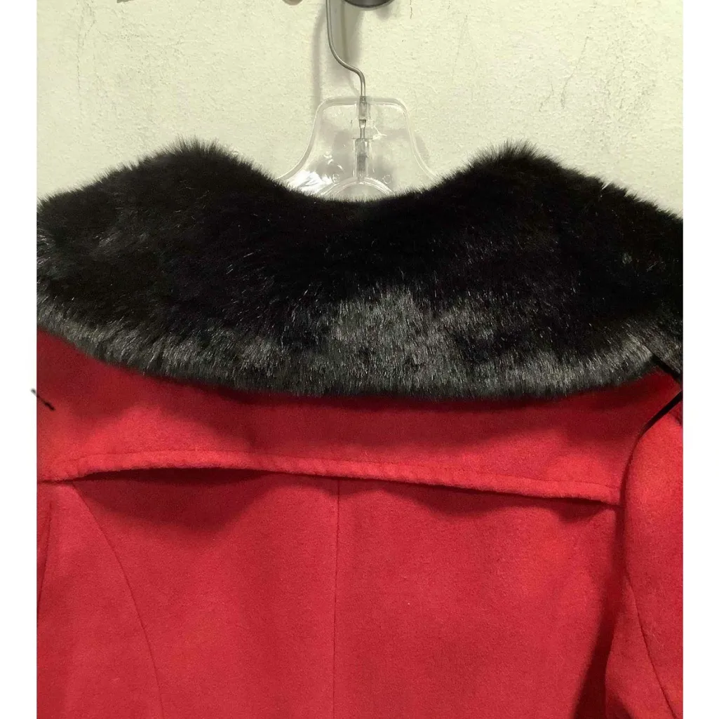 Zeagoo Women's Fashion Faux Fur Lapel Double-Breasted Thick Wool Coat Large - Image 4