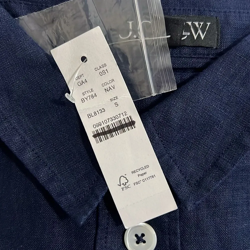 J. Crew Linen Shirt Dress Midi Relaxed-fit short-sleeve - Image 5