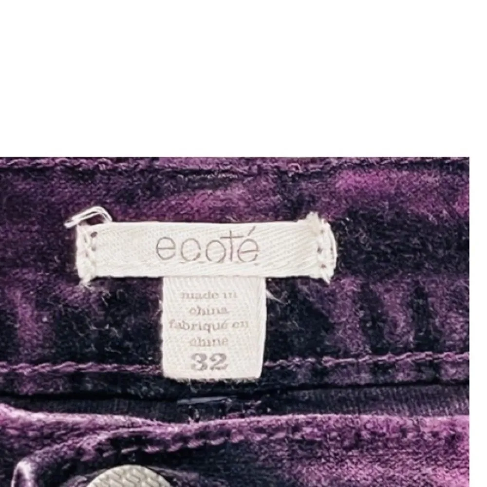 Urban Outfitters Burnt‎ Velvet High Waist Aubergine Purple Size 32 Dark Academia - Image 4