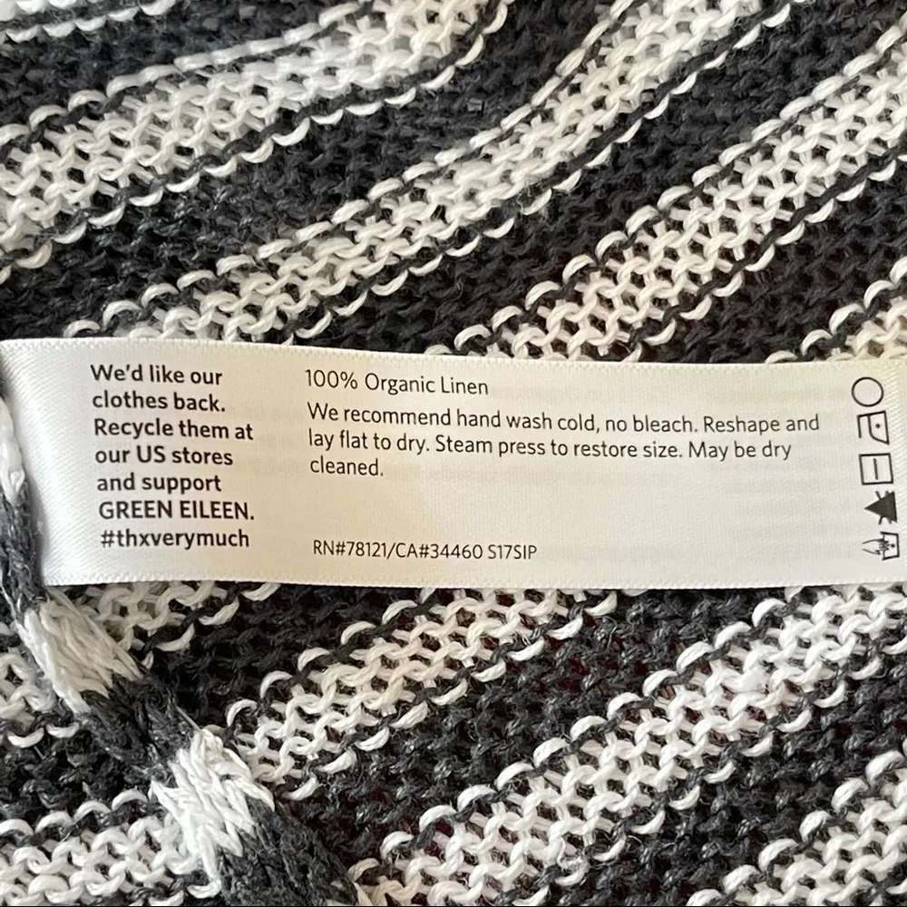 Women’s Organic Linen Stripe Tunic Size S Blue White Lightweight - Image 12