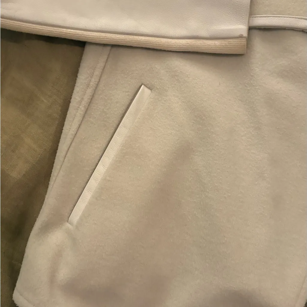 Vince Leather & Cream Jacket - Image 4
