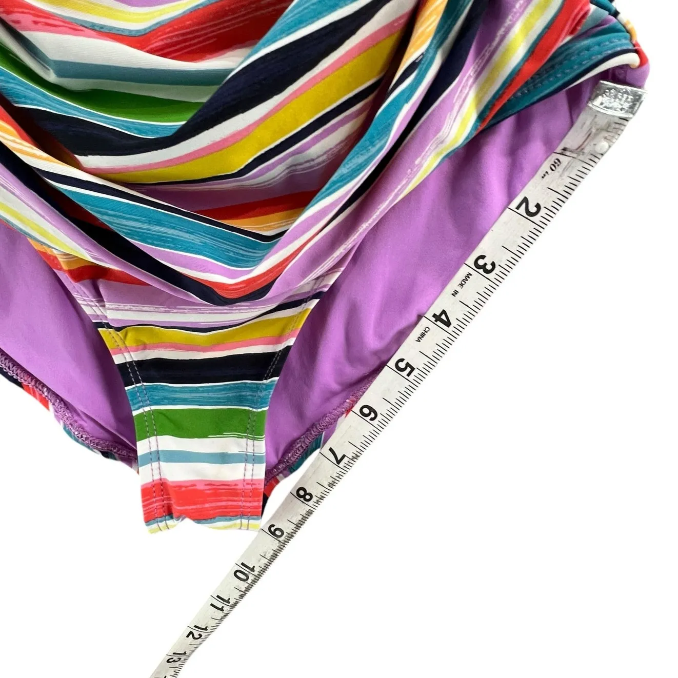 Anne Cole Swimsuit Womens 8 Rainbow Stripe One Piece Adjustable Flattering UPF50 - Image 10