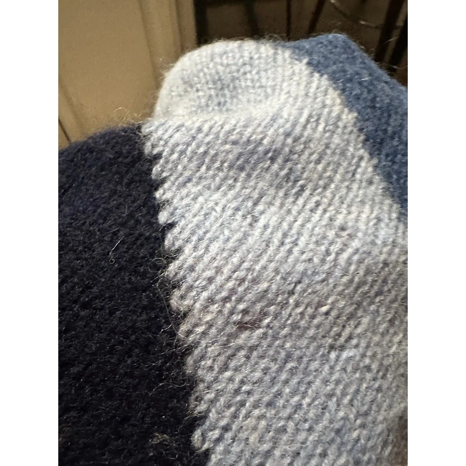 Vintage Maison De Thierry Scottish Shetland‎ Wool Stripe Womens Sweater 38 Rare Blue Size 4 - Image 6