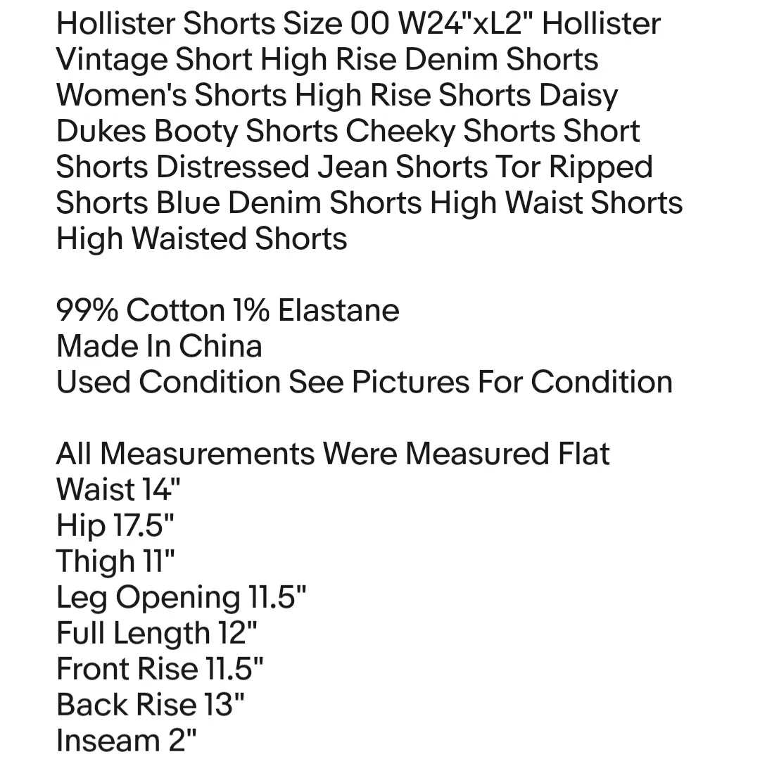 Hollister Shorts Size 00 W24"xL2" Hollister Vintage Short High Rise Denim Shorts Women's Shorts - Image 2