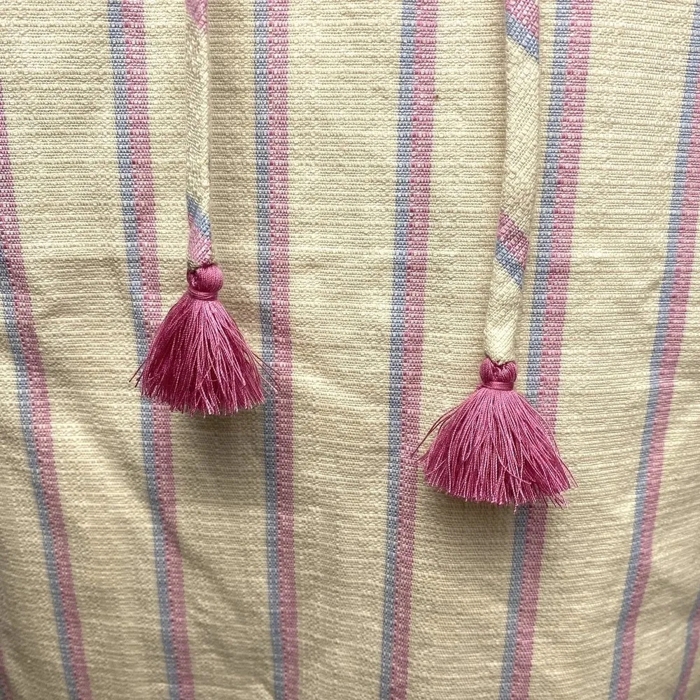 Southern Tide McKenna Striped Shift Dress Natural Size Small Tassel Beach Cotton - Image 5