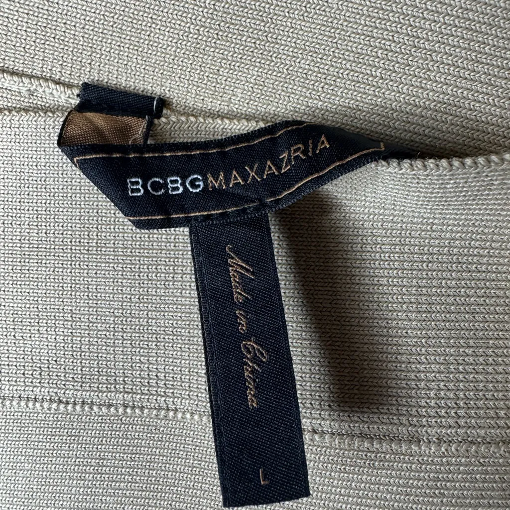 BCBGMAXAZRIA Nude Bandage Bodycon Skirt (Rayon) | Size L | Waist Shaper Effect - Image 9