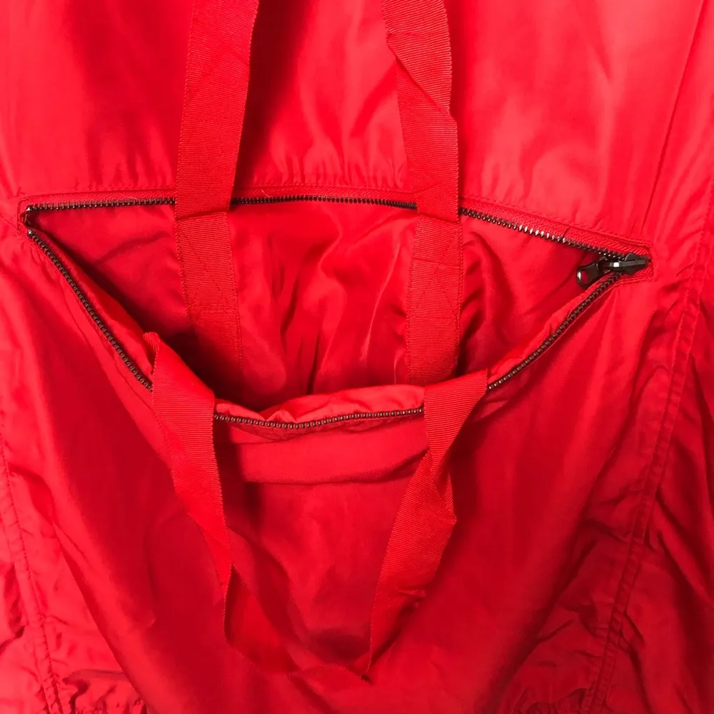 Zara TRF Windbreaker Packable Jacket Hoodie Red - Image 8