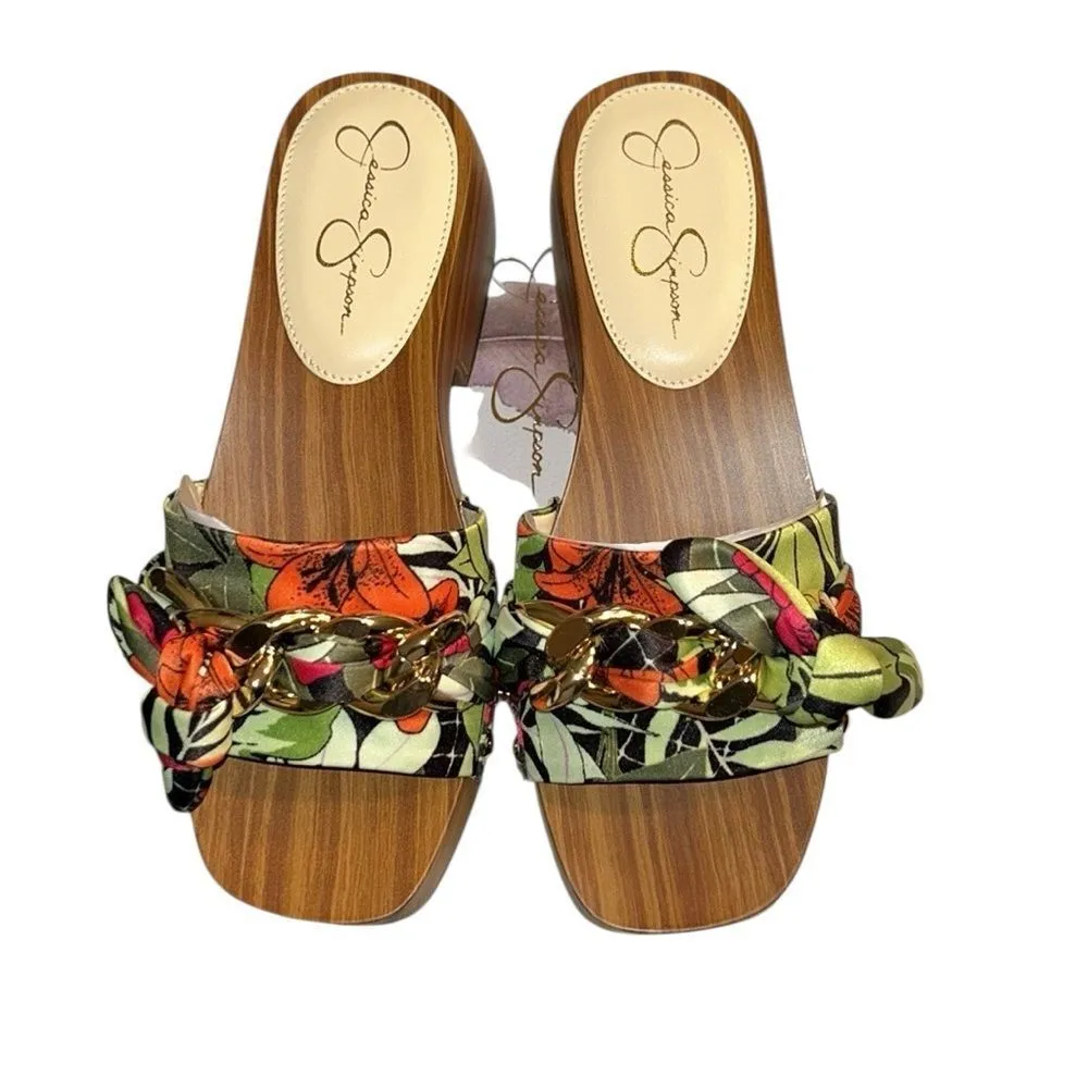 Jessica Simpson Floral Print Slip on Sandals(Size 6M) - Image 2