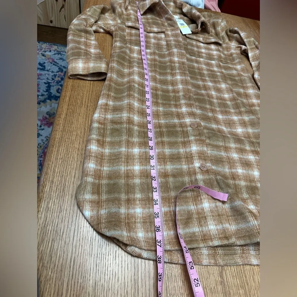 Jessica Simpson NWT Romi long plaid flannel button up sz Medium 20” p2p - Image 7
