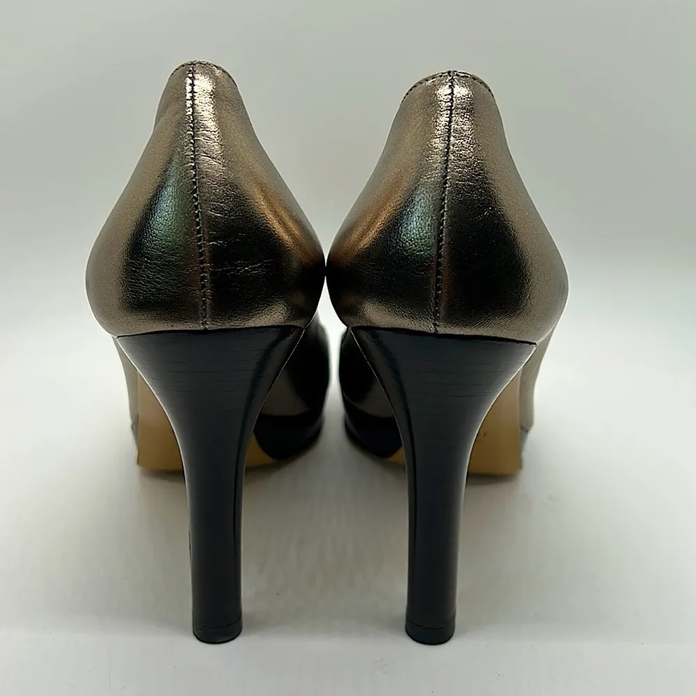 Gucci Authentic Gorgeous Metallic Nappa Silk Block Heel Shoes **Size 7** - Image 4
