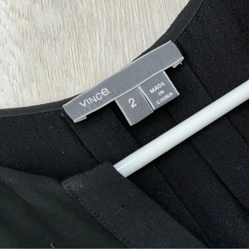 Vince Silk Dress double layer shirttail womens Black (size 2) office business - Image 4