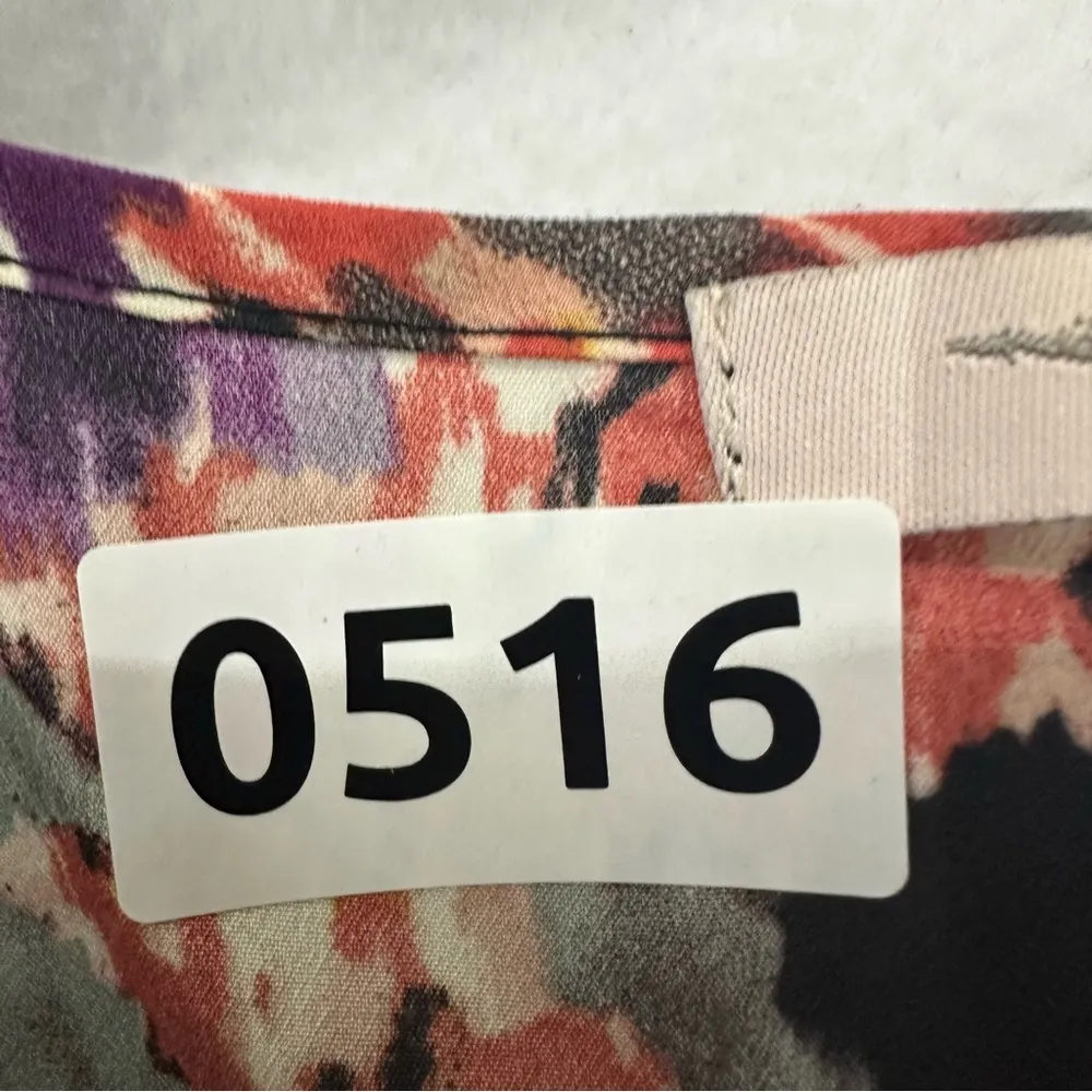 Forever 21 Floral Mesh Blouse Short Sleeve Top Tie Bottom XS Black - Image 10