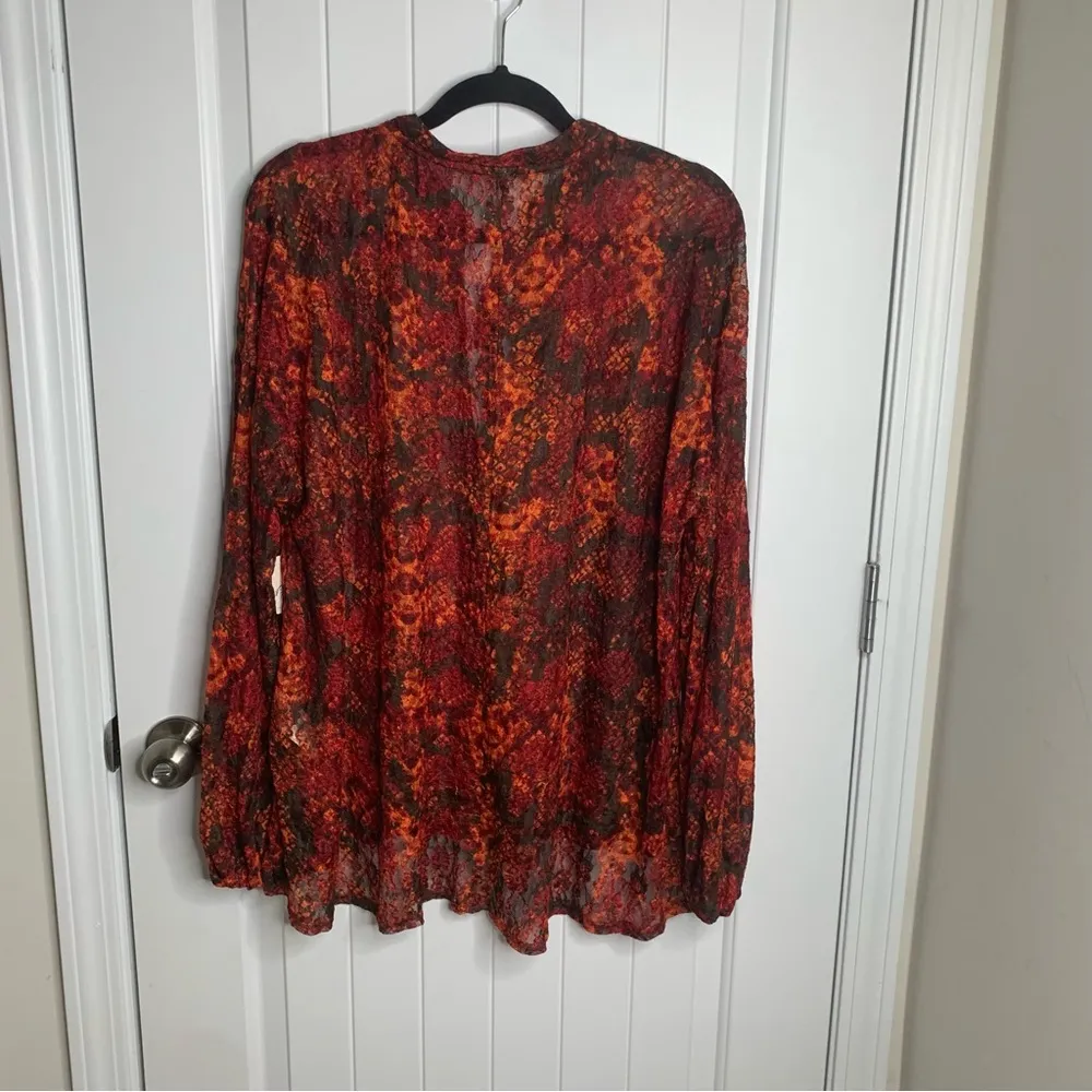 Free people paisley‎ floral boho oversized blouse size medium - Image 5