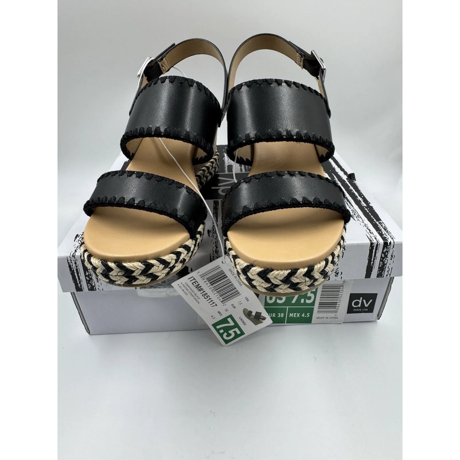 DV by Dolce Vita Women's Esmaya Wedge Sandals Size 7.5 Black - Image 12