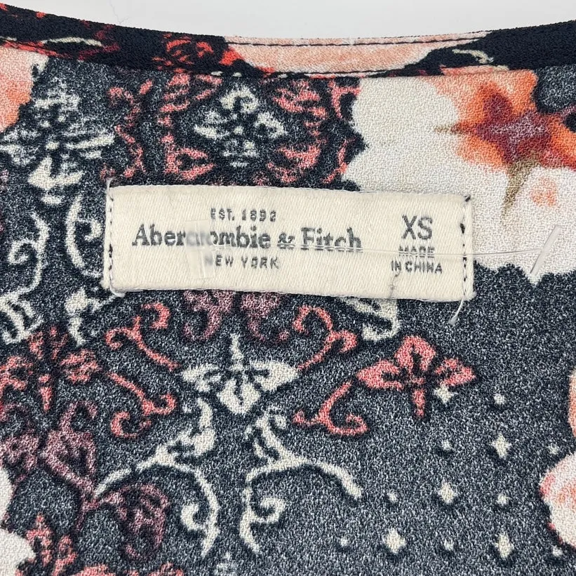 Abercrombie & Fitch Y2K Babydoll Mini Dress Sz XS Floral Coquette Boho Cottage - Image 7