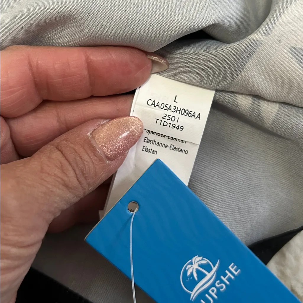 Cupshe Belted Tropical Floral Print One Shoulder Dress Black Tan - Image 8