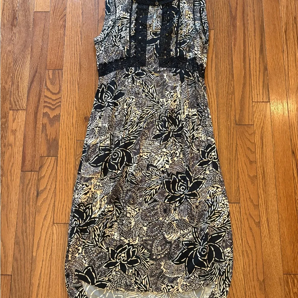 HOLDING HORSES Anthropologie Black and White Asymmetrical Sleeveless Sundress - Image 5