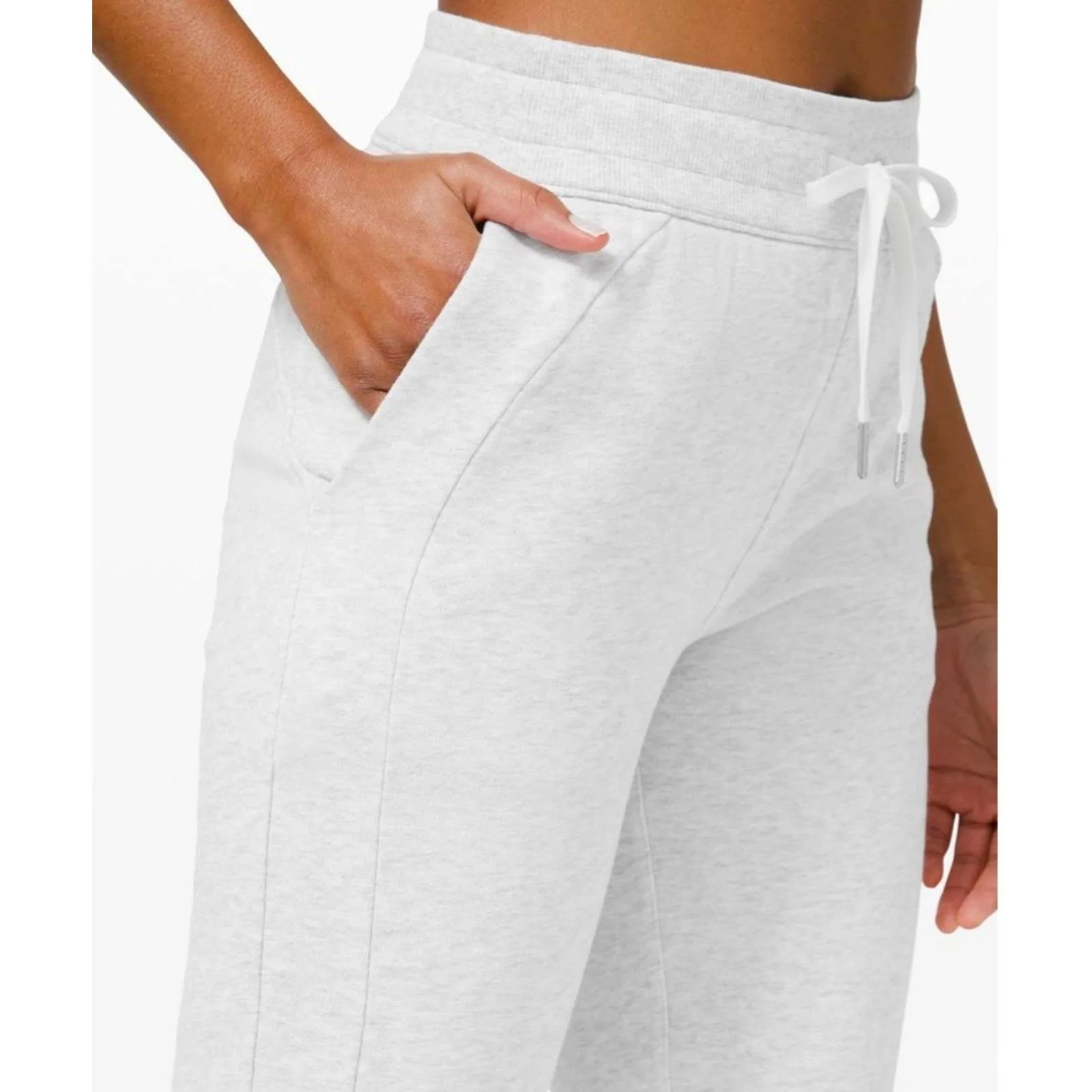 Lululemon Scuba High-Rise Jogger Fleece Size 10 Heathered Core Ultra Light Grey - Image 8