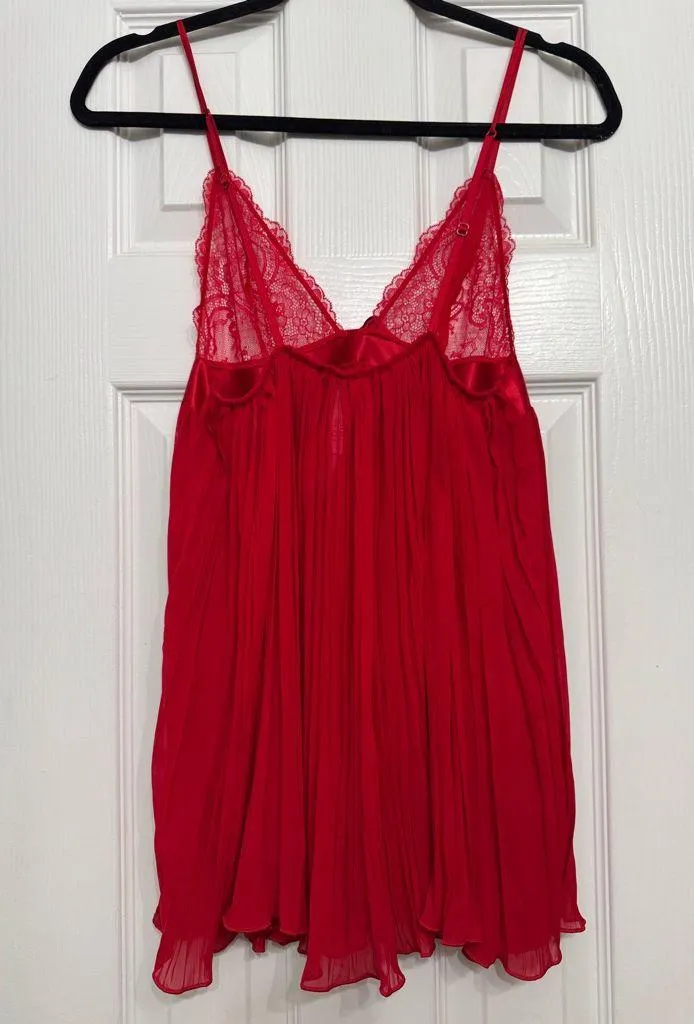 NWT Victoria's Secret Red Sheer Lace Top Baby Doll Chemise Nightie - Image 4