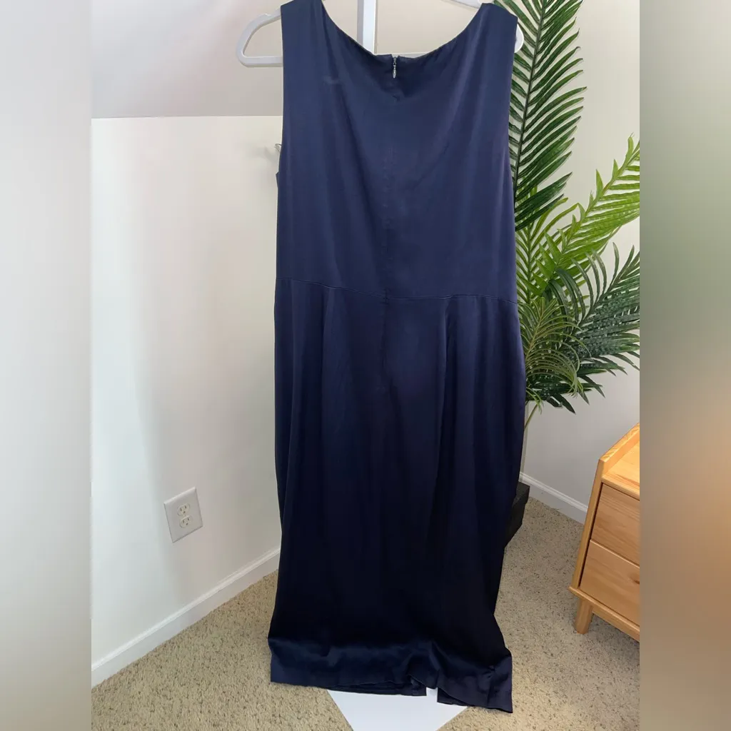 Kay Unger Navy Side Slit Cut Out Gown‎ 20 - Image 6