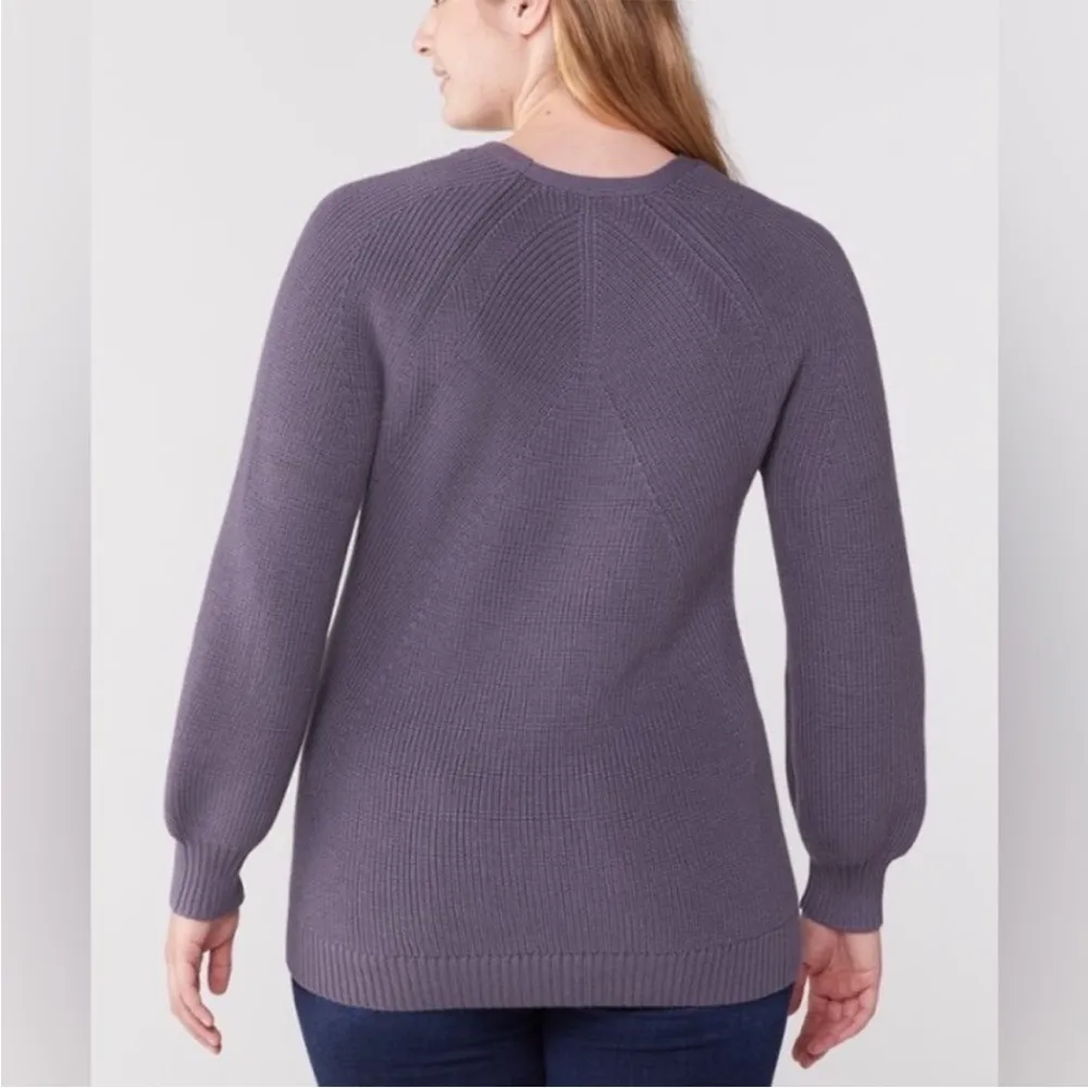 Athleta En Route Hanover Ribbed Balloon Sleeve Marino Wool Sweater Size 1X - Image 2