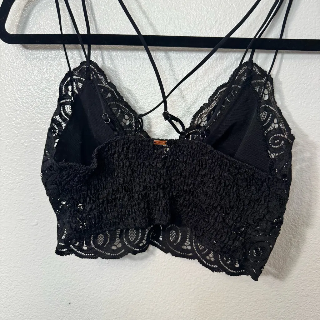 PINK Victoria's Secret Black Crochet Bralette - Image 5