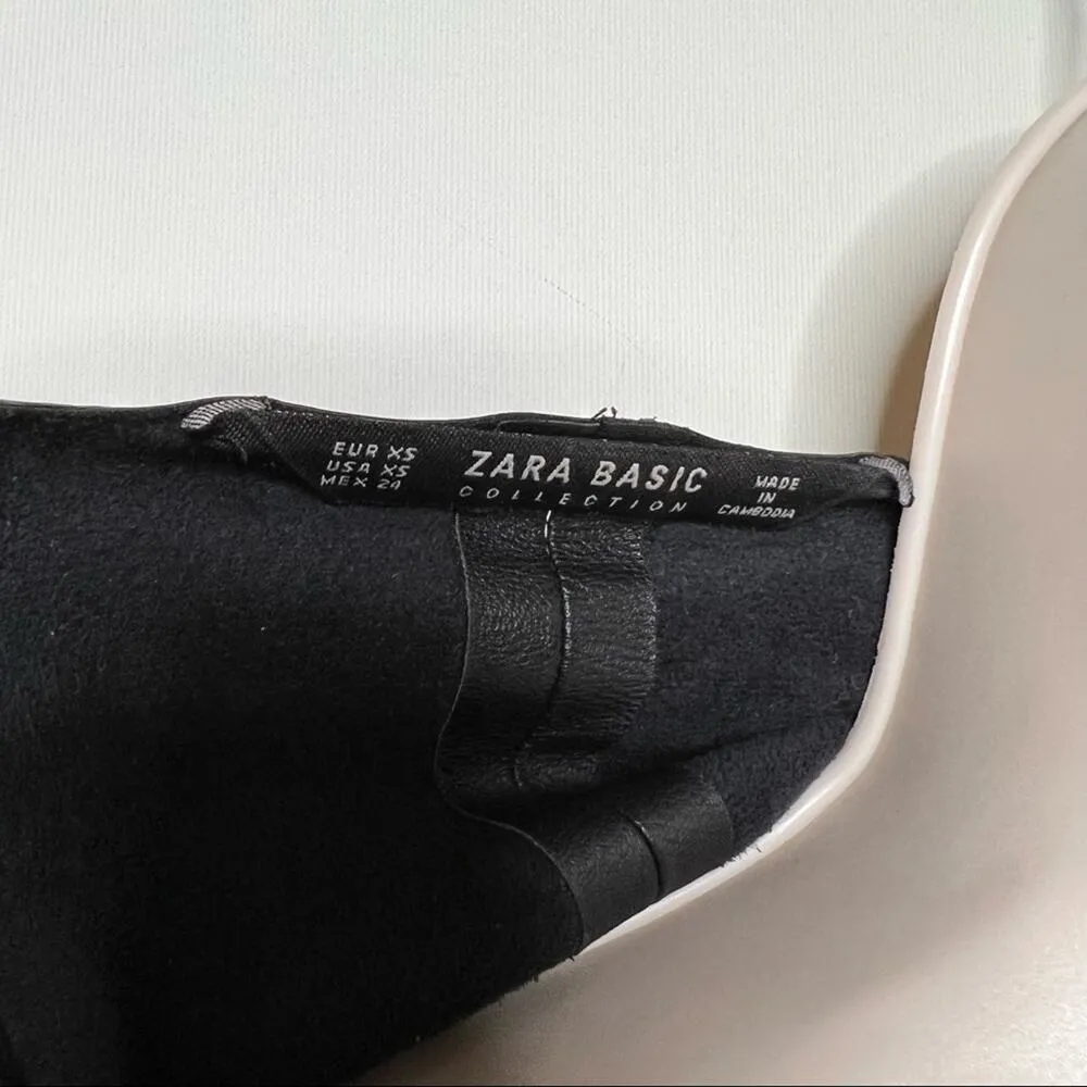 Zara Faux Leather Draped Open Jacket sz XS - Image 4