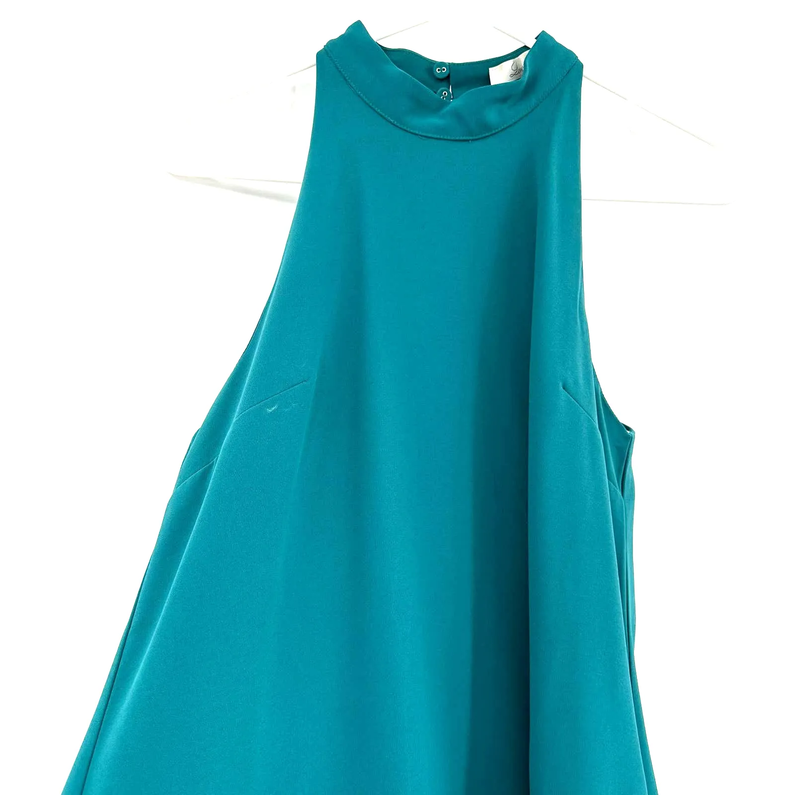 Lovers + Friends size small teal sleeveless dress‎ trapeze style keyhole back - Image 3