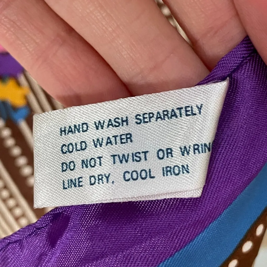 Vintage 1960s Striped Scarf Cottage Design House Striped Long Brown Unique Retro - Image 7