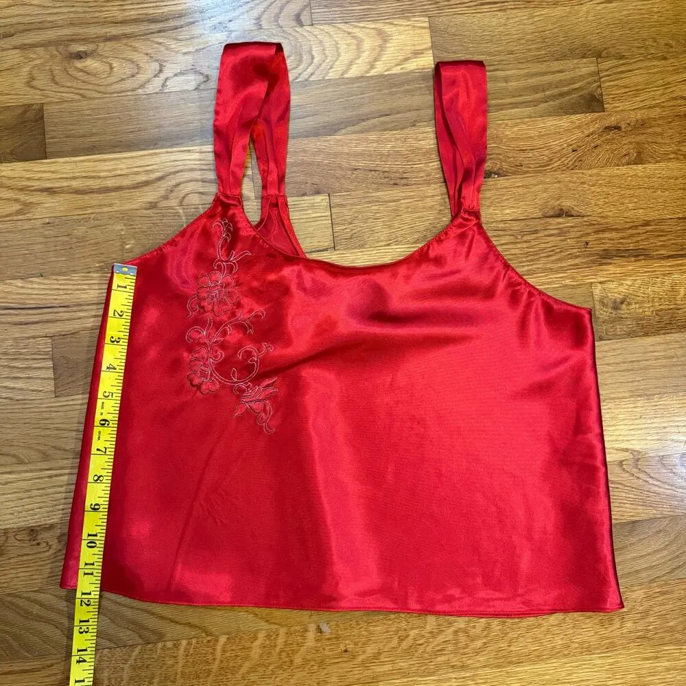 Inner Most Vintage 90s Womens Medium Vintage Red Satin Floral Embroidered Lolita - Image 4