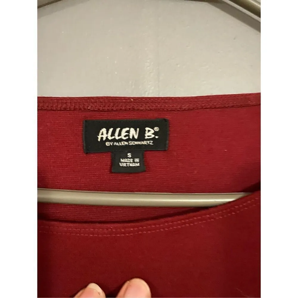 Allen B Schwartz Burgundy Red Gemstone Jewel Bedazzled Shoulder Party Dress Smal Red - Image 3