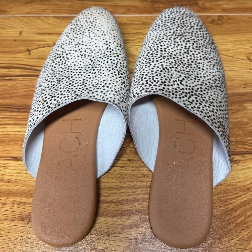 Beach by Matisse Mule Siren Women Size 7M Leather Fur Beach Spring Fall Casual Tan - Image 3