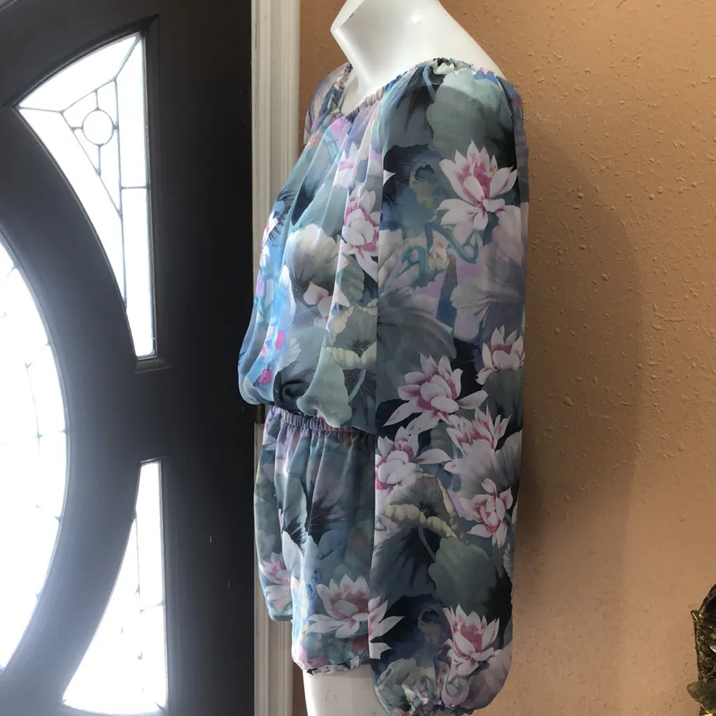 Show me your mumu SMYM Rainey Mini Romper in Water Lily - Image 3